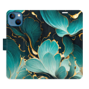 Flip pouzdro iSaprio - Apple iPhone 13 - Blue Flowers 02 - kapsičky na karty
