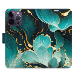 Flip pouzdro iSaprio - Apple iPhone 14 Pro Max - Blue Flowers 02 - kapsičky na karty