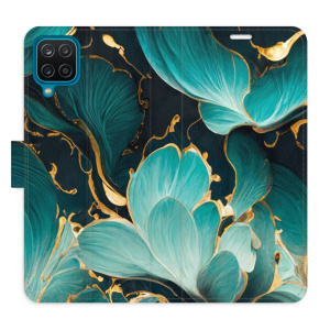 Flip pouzdro iSaprio - Samsung Galaxy A12 / M12 - Blue Flowers 02 - kapsičky na karty