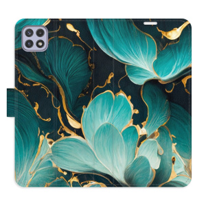 Flip pouzdro iSaprio - Samsung Galaxy A22 5G - Blue Flowers 02 - kapsičky na karty