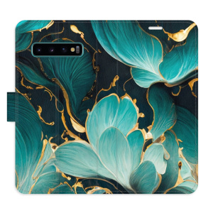 Flip pouzdro iSaprio - Samsung Galaxy S10 - Blue Flowers 02 - kapsičky na karty