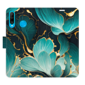 Flip pouzdro iSaprio - Huawei P30 Lite - Blue Flowers 02 - kapsičky na karty