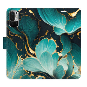 Flip pouzdro iSaprio - Xiaomi Redmi Note 10 5G - Blue Flowers 02 - kapsičky na karty