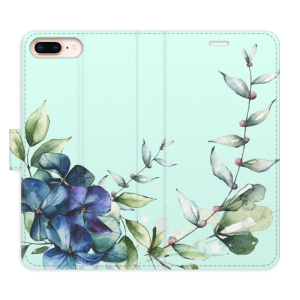 Flip pouzdro iSaprio - Apple iPhone 7 Plus / 8 Plus - Blue Flowers - kapsičky na karty