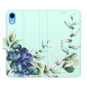 Flip pouzdro iSaprio - Apple iPhone XR - Blue Flowers - kapsičky na karty
