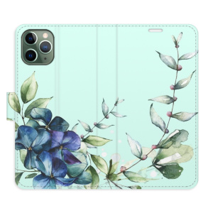 Flip pouzdro iSaprio - Apple iPhone 11 Pro - Blue Flowers - kapsičky na karty