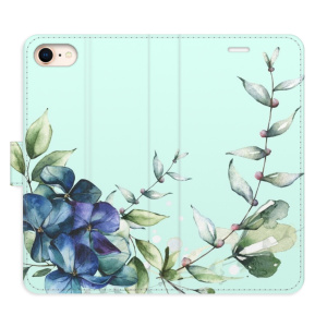 Flip pouzdro iSaprio - Apple iPhone 7 / 8 / SE 2020 / SE 2022 - Blue Flowers - kapsičky na karty