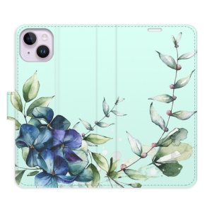 Flip pouzdro iSaprio - Apple iPhone 14 Plus - Blue Flowers - kapsičky na karty