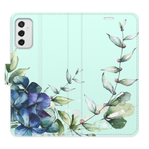 Flip pouzdro iSaprio - Samsung Galaxy M52 5G - Blue Flowers - kapsičky na karty