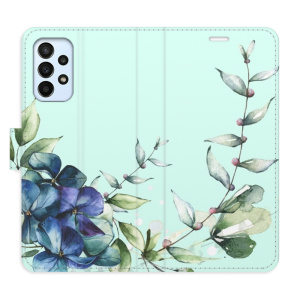 Flip pouzdro iSaprio - Samsung Galaxy A23 / A23 5G - Blue Flowers - kapsičky na karty