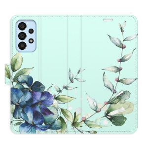 Flip pouzdro iSaprio - Samsung Galaxy A33 5G - Blue Flowers - kapsičky na karty
