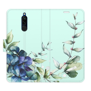 Flip pouzdro iSaprio - Xiaomi Redmi 8 - Blue Flowers - kapsičky na karty