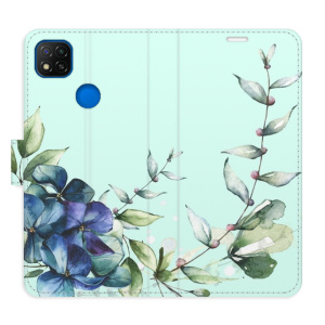 Flip pouzdro iSaprio - Xiaomi Redmi 9C - Blue Flowers - kapsičky na karty