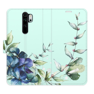 Flip pouzdro iSaprio - Xiaomi Redmi Note 8 Pro - Blue Flowers - kapsičky na karty