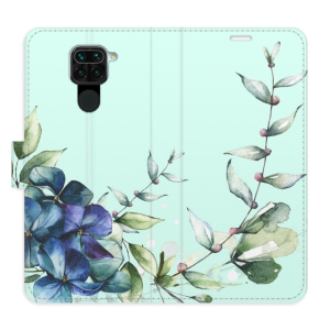 Flip pouzdro iSaprio - Xiaomi Redmi Note 9 - Blue Flowers - kapsičky na karty