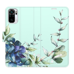 Flip pouzdro iSaprio - Xiaomi Redmi Note 10 / Note 10S - Blue Flowers - kapsičky na karty