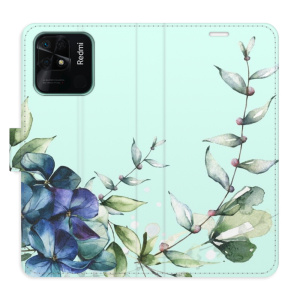 Flip pouzdro iSaprio - Xiaomi Redmi 10C - Blue Flowers - kapsičky na karty