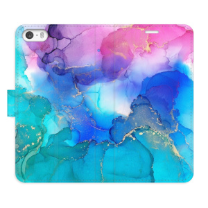 Flip pouzdro iSaprio - Apple iPhone 5 / 5S / SE - BluePink Paint - kapsičky na karty
