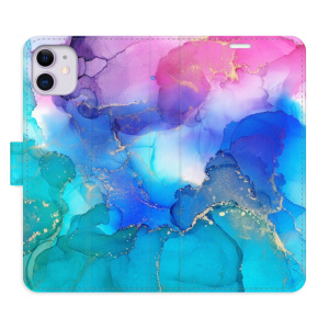 Flip pouzdro iSaprio - Apple iPhone 11 - BluePink Paint - kapsičky na karty