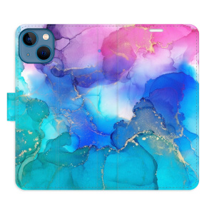 Flip pouzdro iSaprio - Apple iPhone 13 - BluePink Paint - kapsičky na karty