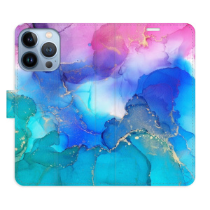 Flip pouzdro iSaprio - Apple iPhone 13 Pro - BluePink Paint - kapsičky na karty
