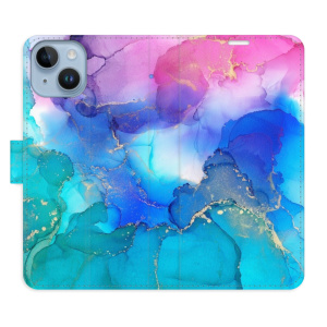 Flip pouzdro iSaprio - Apple iPhone 14 - BluePink Paint - kapsičky na karty