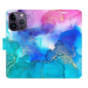 Flip pouzdro iSaprio - Apple iPhone 14 Pro - BluePink Paint - kapsičky na karty