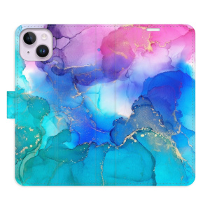 Flip pouzdro iSaprio - Apple iPhone 14 Plus - BluePink Paint - kapsičky na karty
