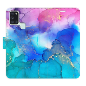 Flip pouzdro iSaprio - Samsung Galaxy A21s - BluePink Paint - kapsičky na karty