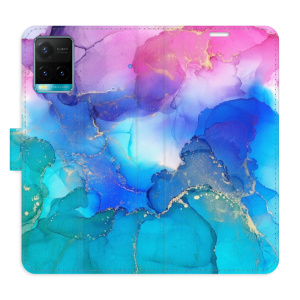 Flip pouzdro iSaprio - Vivo Y21 / Y21s / Y33s - BluePink Paint - kapsičky na karty