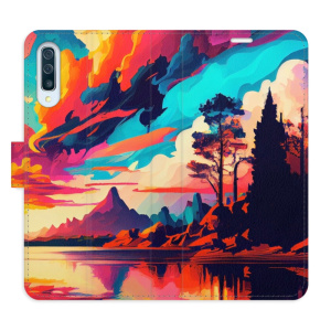 Flip pouzdro iSaprio s kapsičkami na karty - Colorful Mountains 02 pro mobil Samsung Galaxy A50  - VÝPRODEJ