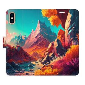 Flip pouzdro iSaprio - Apple iPhone X / XS - Colorful Mountains - kapsičky na karty