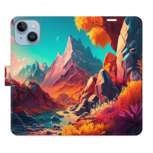 Flip pouzdro iSaprio - Apple iPhone 14 - Colorful Mountains - kapsičky na karty