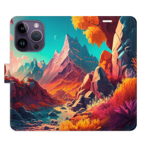 Flip pouzdro iSaprio - Apple iPhone 14 Pro - Colorful Mountains - kapsičky na karty