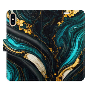 Flip pouzdro iSaprio - Apple iPhone X / XS - Dark Paint - kapsičky na karty