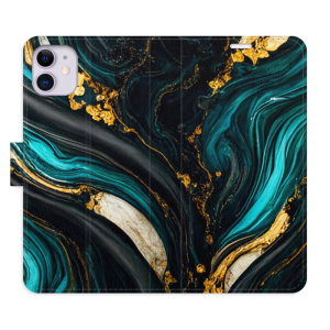 Flip pouzdro iSaprio - Apple iPhone 11 - Dark Paint - kapsičky na karty