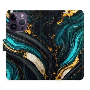 Flip pouzdro iSaprio - Apple iPhone 14 Pro - Dark Paint - kapsičky na karty