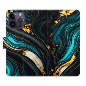 Flip pouzdro iSaprio - Apple iPhone 14 Pro Max - Dark Paint - kapsičky na karty