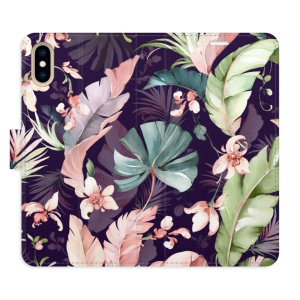 Flip pouzdro iSaprio - Apple iPhone X / XS - Flower Pattern 08 - kapsičky na karty