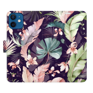 Flip pouzdro iSaprio - Apple iPhone 12 mini - Flower Pattern 08 - kapsičky na karty