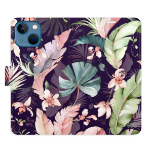 Flip pouzdro iSaprio - Apple iPhone 13 mini - Flower Pattern 08 - kapsičky na karty