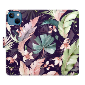Flip pouzdro iSaprio - Apple iPhone 13 - Flower Pattern 08 - kapsičky na karty