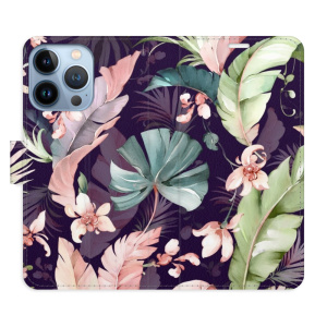 Flip pouzdro iSaprio - Apple iPhone 13 Pro - Flower Pattern 08 - kapsičky na karty