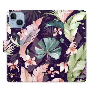 Flip pouzdro iSaprio - Apple iPhone 14 - Flower Pattern 08 - kapsičky na karty