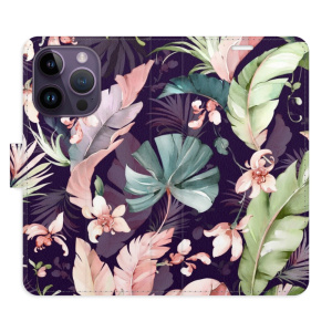 Flip pouzdro iSaprio - Apple iPhone 14 Pro - Flower Pattern 08 - kapsičky na karty
