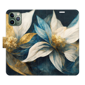 Flip pouzdro iSaprio - Apple iPhone 11 Pro - Gold Flowers - kapsičky na karty