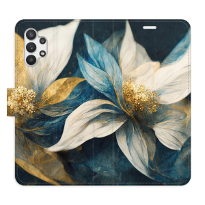 Flip pouzdro iSaprio - Samsung Galaxy A32 - Gold Flowers - kapsičky na karty