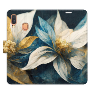 Flip pouzdro iSaprio - Samsung Galaxy A40 - Gold Flowers - kapsičky na karty