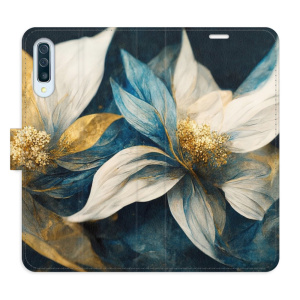 Flip pouzdro iSaprio - Samsung Galaxy A50 - Gold Flowers - kapsičky na karty