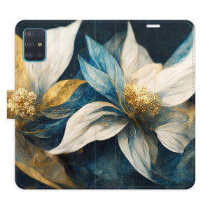 Flip pouzdro iSaprio - Samsung Galaxy A51 - Gold Flowers - kapsičky na karty